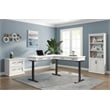 Pemberly Row Wood Lower Doors Bookcase Office Bookcase in White