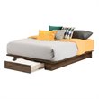 Pemberly Row 4 PC Set of Queen Platform with Dresser & 2 Nightstands - Walnut