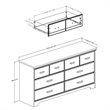 Pemberly Row 4Pcs Dresser & Double Dresser & 2 Nightstands Set in Weathered Oak