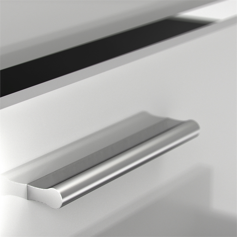 Pemberly Row 2PC Set with 1 Double Dresser and 1 Chest in Oak and White Gloss