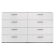 Pemberly Row White 2psc Double Dresser and Nightstand Bedroom Set