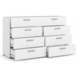 Pemberly Row 3 Piece Double Dresser and Nightstand Bedroom Set in White