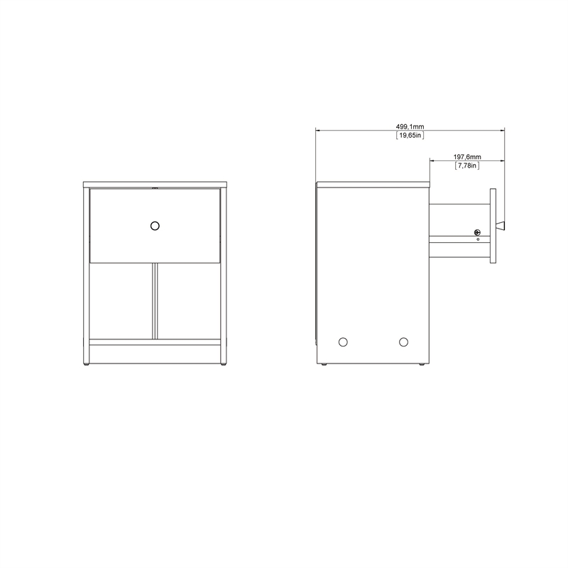 Pemberly Row 3 Piece Modern Wood Dresser and Nightstand Bedroom Set in White