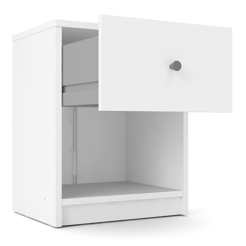 Pemberly Row 3 Piece Modern Wood Dresser and Nightstand Bedroom Set in White