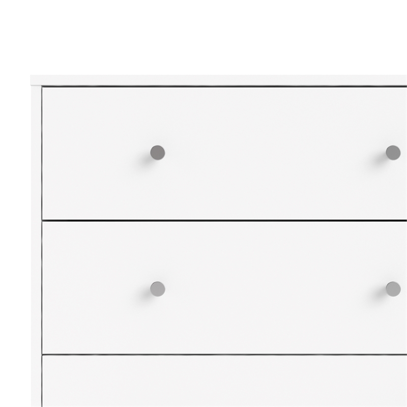 Pemberly Row 3 Piece Modern Wood Dresser and Nightstand Bedroom Set in White