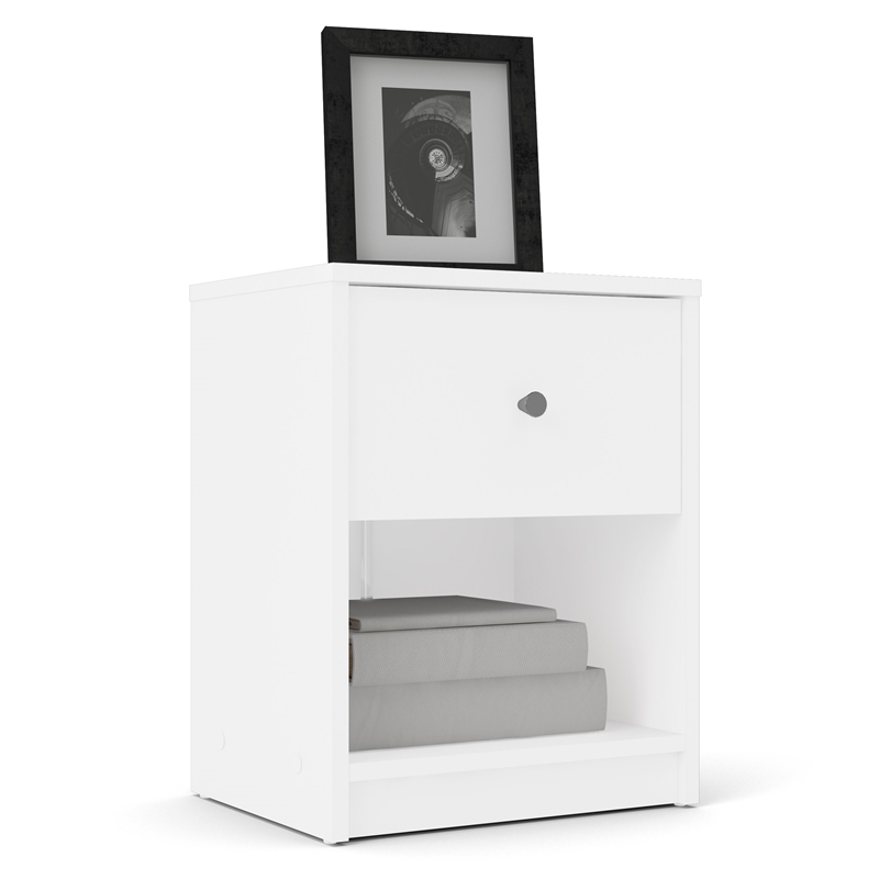 Pemberly Row 4 Pieces Set of Modern Wood Bedroom Furniture in White Finish