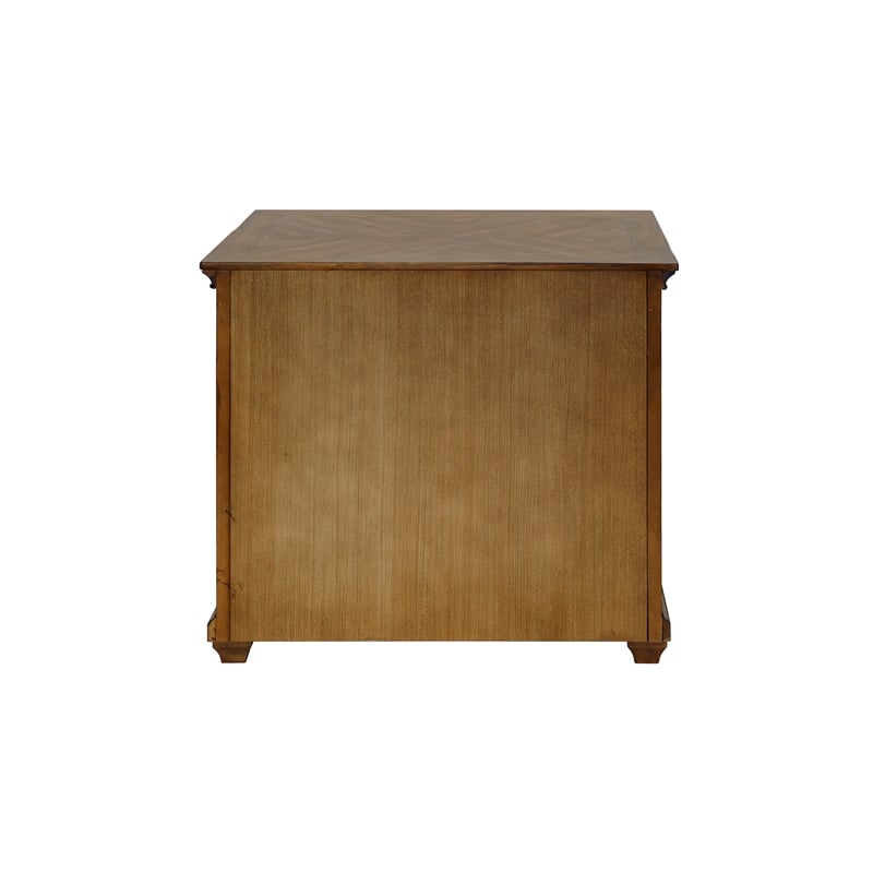 Pemberly Row Wood Lateral File Office Storage File Drawer in Natural Brown