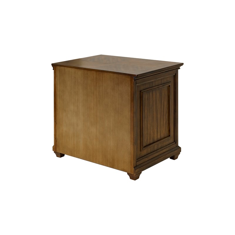 Pemberly Row Wood Lateral File Office Storage File Drawer in Natural Brown