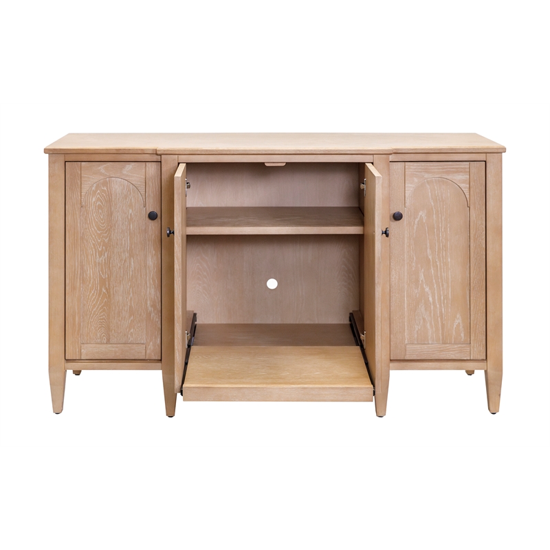 Pemberley Row Wood Light Brown Console Rectangular Fully Assembled