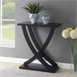 Pemberly Row Modern Criss-Cross Console Table in Black Wood Finish
