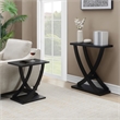Pemberly Row Modern Criss-Cross Console Table in Black Wood Finish