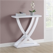 Pemberly Row Modern Criss-Cross Console Table in White Wood Finish