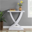 Pemberly Row Modern Criss-Cross Console Table in White Wood Finish