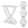 Pemberly Row Modern Criss-Cross Console Table in White Wood Finish