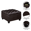 Pemberly Row Ottoman Coffee Table with Storage in Espresso Fabric