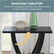 Pemberly Row Criss-Cross Chairside End Table in Black Wood Finish