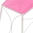 Pemberly Row Folding Desk in Pink Wood Finish and White Metal Frame