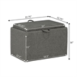 Pemberly Row Accent Storage Ottoman with Reversible Tray in Gray Fabric