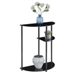 Pemberly Row Classic Three-Tier Display Entryway Hall Table in Black Glass