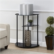 Pemberly Row Classic Three-Tier Display Entryway Hall Table in Black Glass