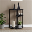 Pemberly Row Classic Three-Tier Display Entryway Hall Table in Black Glass
