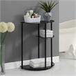 Pemberly Row Classic Three-Tier Display Entryway Hall Table in Black Glass