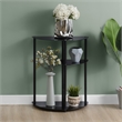 Pemberly Row Classic Three-Tier Display Entryway Hall Table in Black Glass