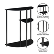 Pemberly Row Classic Three-Tier Display Entryway Hall Table in Black Glass