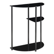 Pemberly Row Classic Three-Tier Display Entryway Hall Table in Black Glass