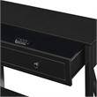 Pemberly Row One-Drawer Entryway Hall Table with Shelf in Black Wood Finish