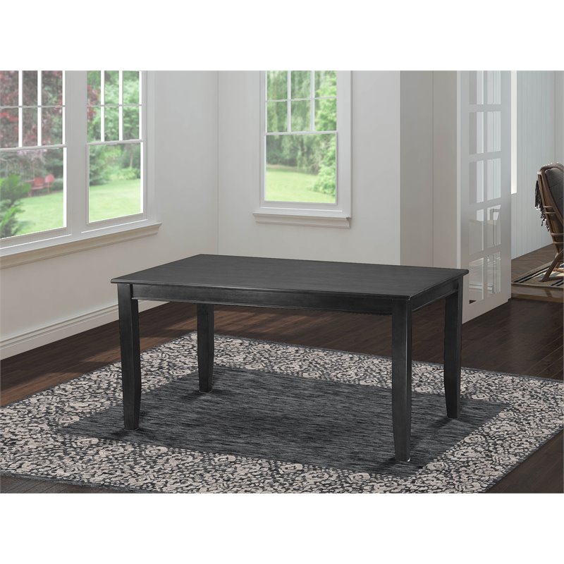 Pemberly Row Contemporary Rectangular Wood Dining Table in Black