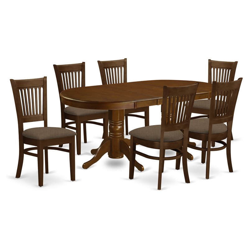 Pemberly Row Modern 7-piece Wood Dining Table Set in Espresso