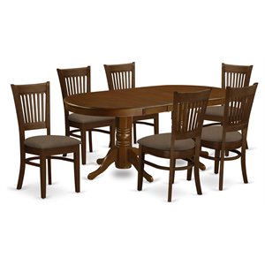 Pemberly Row Modern 7-piece Wood Dining Table Set in Espresso