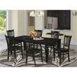 Pemberly Row Modern 7-piece Wood Dining Table and Chairs in Black
