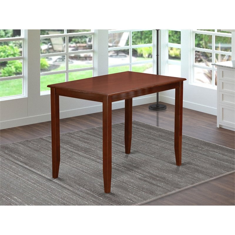 Pemberly Row Rectangular Wood Counter Height Table in Mahogany