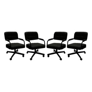 Pemberly Row Modern Set of 4 - Swivel Metal Caster Dining Chairs