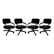 Pemberly Row Modern Set of 4 - Swivel Metal Caster Dining Chairs