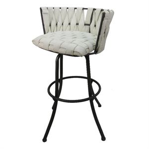 Pemberly Row Modern Extra Tall 34&quot Metal Bar Stool - White - Grey
