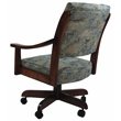 Pemberly Row Swivel Wood Dining Caster Chair in Blue - Dark Brown