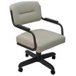 Pemberly Row Swivel Dining Chair on Wheels - Metal Frame Wood Base