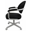 Pemberly Row Fabric Swivel Tilt Dining Arm Chair in Black and White