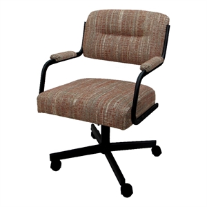 Pemberly Row Swivel Metal Caster Dining Chair - Watusi Madder - Black