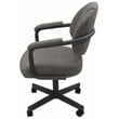 Pemberly Row Fabric Swivel Tilt Dining Arm Chair in Mojave Gray and Gray