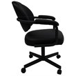 Pemberly Row Fabric Upholstered Swivel Tilt Dining Arm Chair in All Black