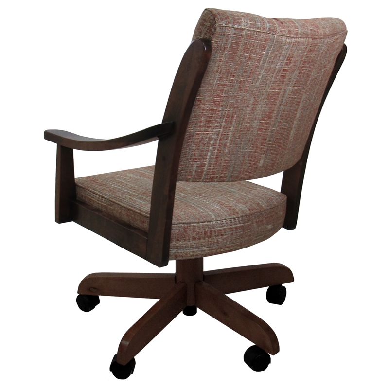 Pemberly Row Caster Solid Wood Dining Chair - Watusi Madder - Spanish Oak