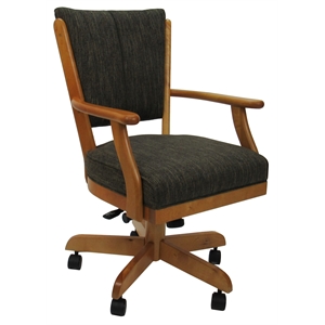 Pemberly Row Classic Caster Solid Wood Dining Chair - Brown - Honey