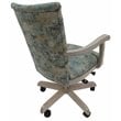 Pemberly Row Swivel Wood Dining Caster Chair 400 on Wheels in Poet Sky Blue
