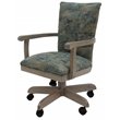 Pemberly Row Swivel Wood Dining Caster Chair 400 on Wheels in Poet Sky Blue