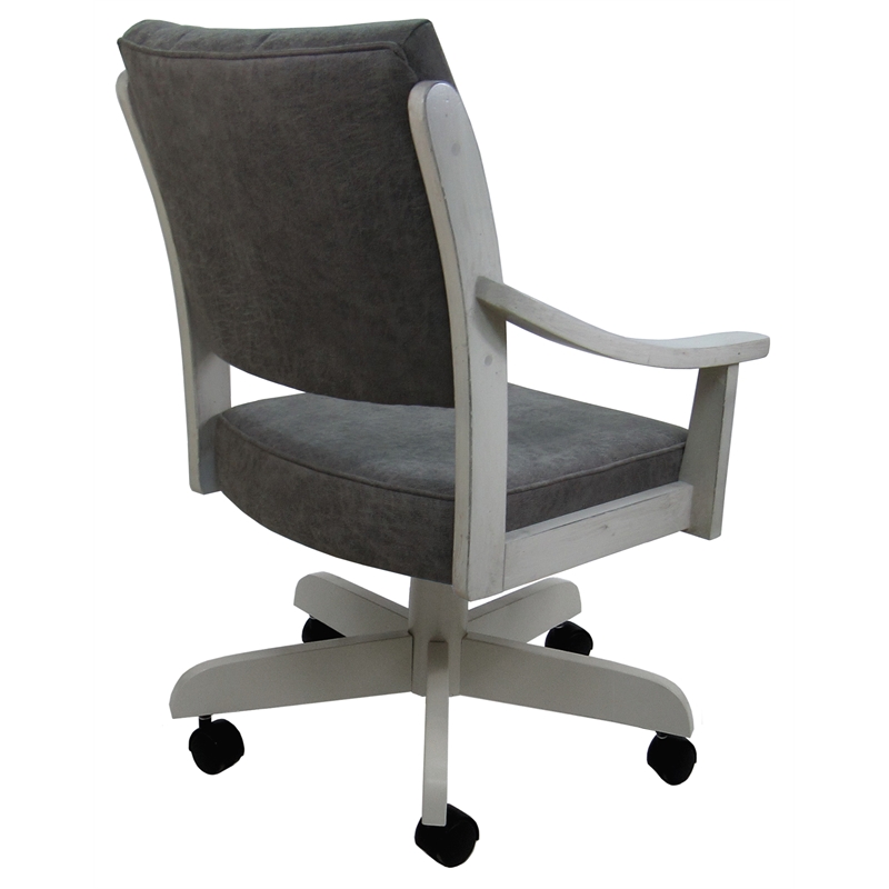 Pemberly Row Caster Solid Wood Dining Chair - Northwest Elk - Antique White