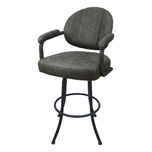 Pemberly Row Swivel Extra Tall Metal Bar Stool 34&quot - - Northwest Elk - Grey